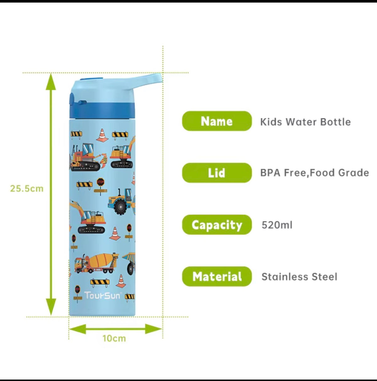 Stainless Steel Water Bottle with  Lid